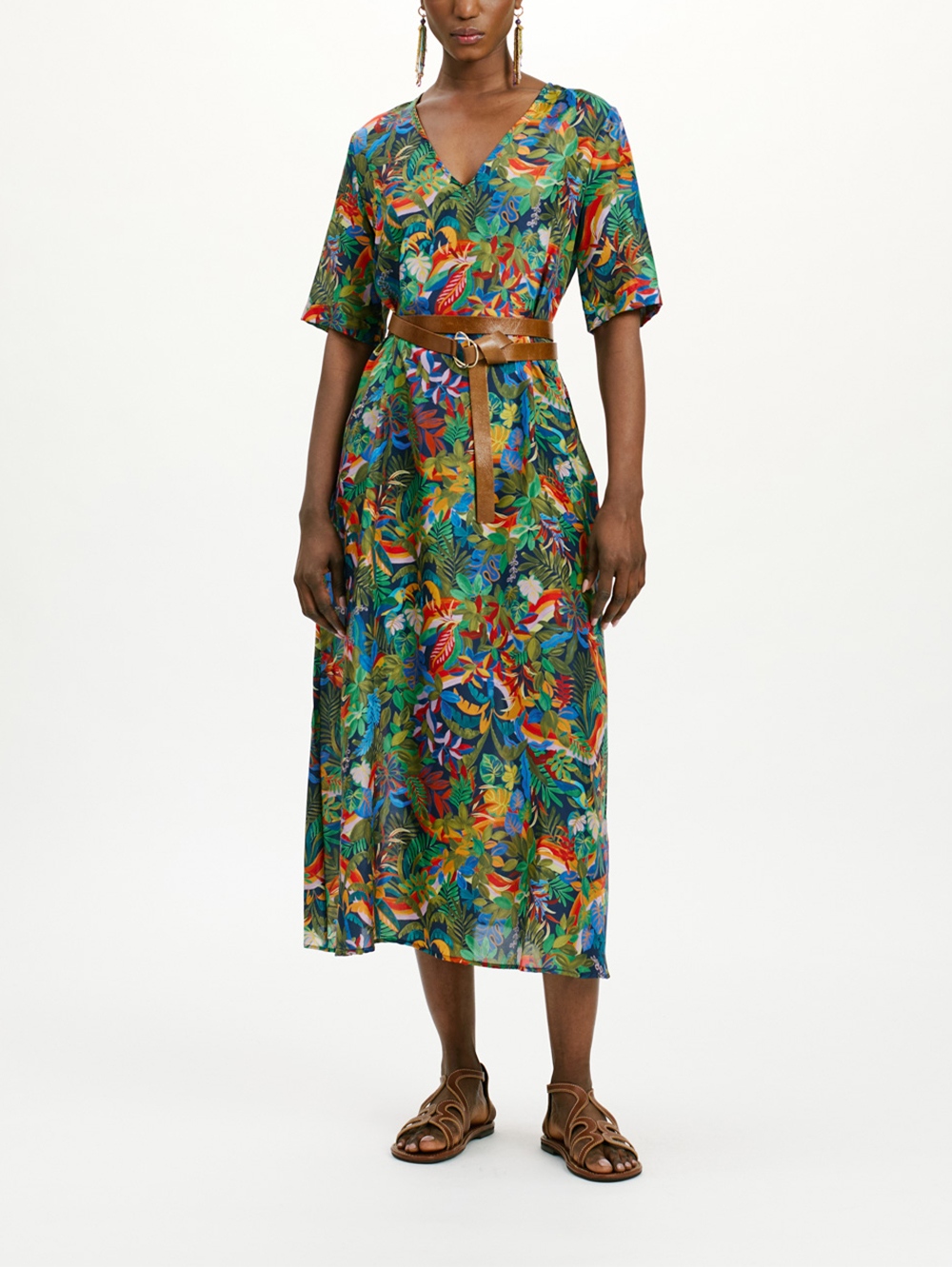 MOMONÌ CARNAVAL DRESS BLU MULTICOLOR