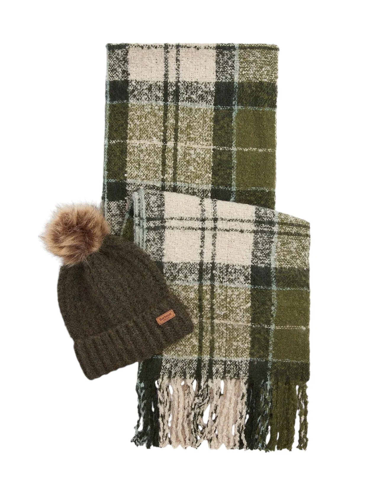 BARBOUR SALTBURN BEANIE & TARTAN SCARF GIFT SET